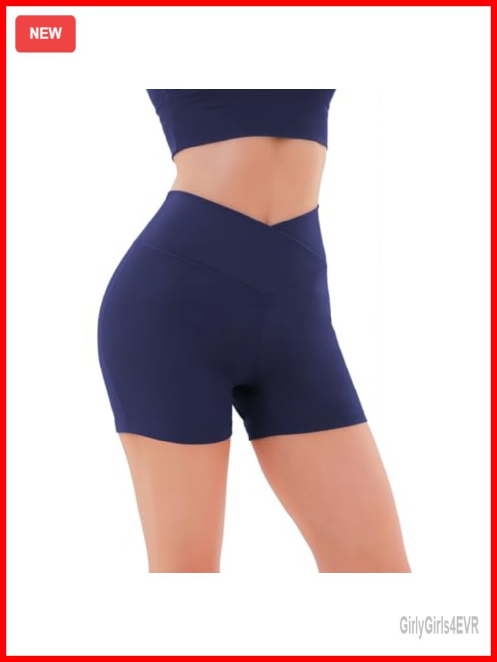 Women's Crossover High-Waisted Biker Shorts 4-Inch Polyester Spandex